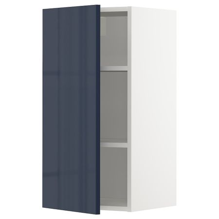 Шкаф навесной с полкой, белый/Ерста черно-синий 40x80 см IKEA METOD МЕТОД 692.755.63