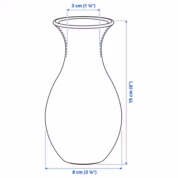 BERGKÖRSBÄR БЕРГКЁРСБЭР Ваза - стекло/зеленый 15 см - фото 6