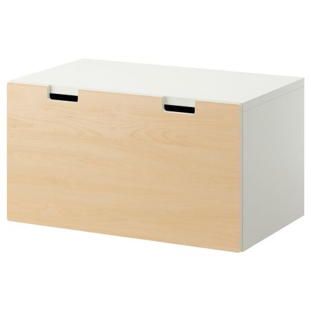 Скамья с ящиком СТУВА, белый, береза (90x50x50 см)