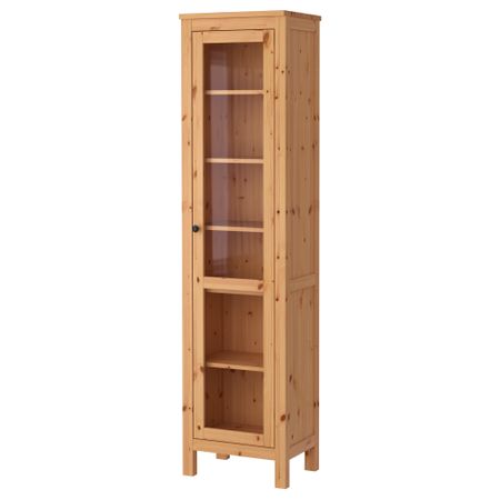 Шкаф-витрина ХЕМНЭС, светло-коричневый (49x197 см)