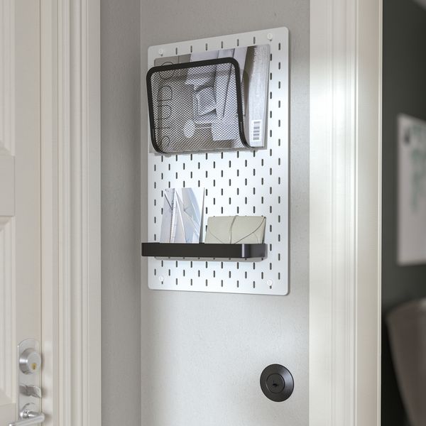 Настенная панель, комбинация, белый, 36x56 см IKEA SKÅDIS СКОДИС 995.465.01 - схема-чертеж с размерами