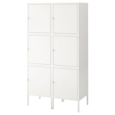 Комбинация для хранения с дверцами, белый 90x47x167 см IKEA HÄLLAN ХЭЛЛАН 092.494.02