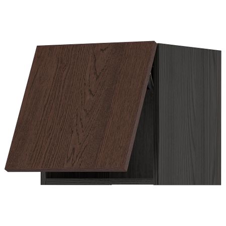 Горизонтальный навесной шкаф, черный, Sinarp коричневый, 40x40 см IKEA METOD МЕТОД 894.058.13