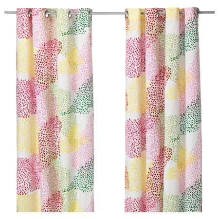 Гардины, 1 пара МУРГРЕНА, белый, разноцветный (145x300 см)
