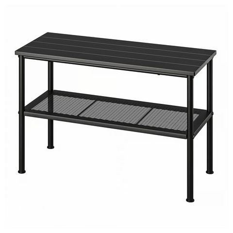 NIPÅSEN Скамья с полкой для обуви - чёрный 79x35x52 см