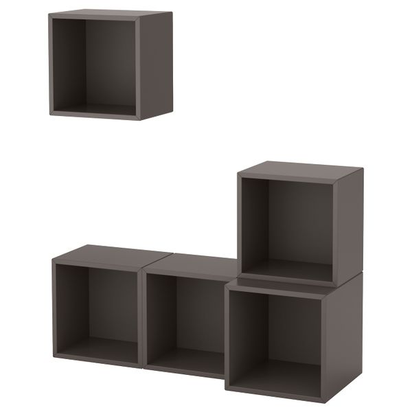 Комбинация настенных шкафов, темно-серый 105x35x120 см IKEA EKET ЭКЕТ 291.891.00 - фото 1