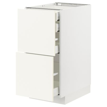 Напольный шкаф 2фасада,2низ, 1 средний, 1 встроенный ящик IKEA METOD МЕТОД, MAXIMERA МАКСИМЕРА 895.071.71
