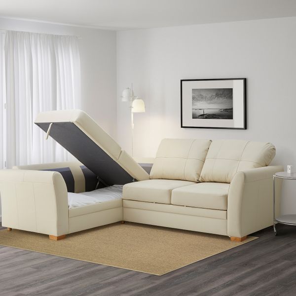 Угловой диван-кровать c модулем для хран, лев, Глосе/Бумстад бежевый IKEA GESSBERG ГЕССБЕРГ 803.777.44 - фото 3