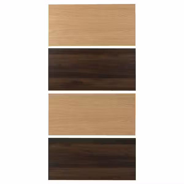 MEHAMN 4 панели д/рамы раздвижной дверцы - темно-коричневый под дуб/под дуб 100x201 см - фото 1