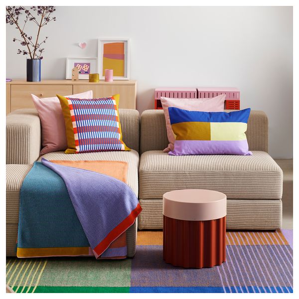 Придиванный столик, 37x37 см, красно-коричневый, розовый IKEA TESAMMANS 505.626.63 - фото 3