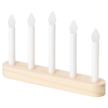 Светодиодный канделябр, 5 ламп, с батарейным питанием/сосна 15 см IKEA STRÅLA СТРОЛА 904.786.53