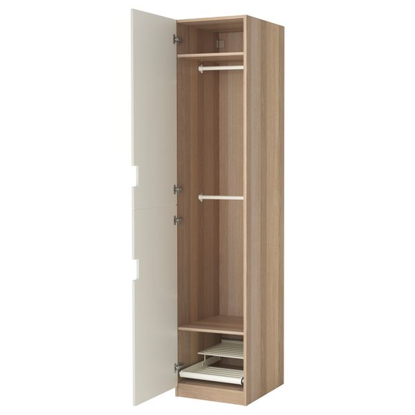 Гардероб ПАКС, белый, Сандсет белый (50x60x236 см) - фото 1