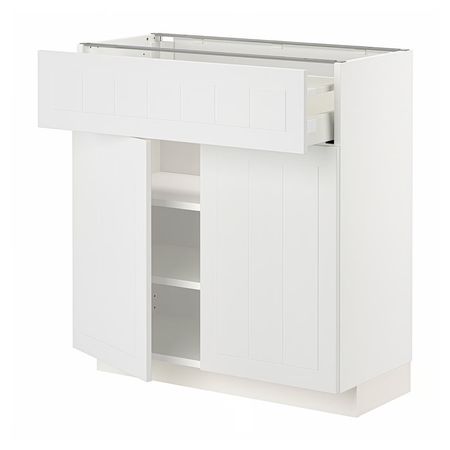 METOD / MAXIMERA Напольный шкаф с ящиком/2дверцами - белый/Stensund белый 80x37 см