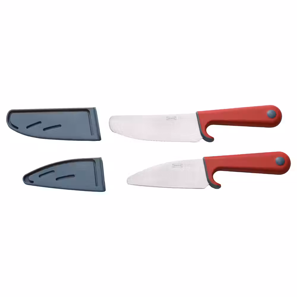 SMÅBIT Набор ножей, 2 предм - светлая бирюза/ярко-красный - фото 1