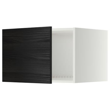 Верхний шкаф на холодильник, морозильник МЕТОД, белый, Тингсрид черный