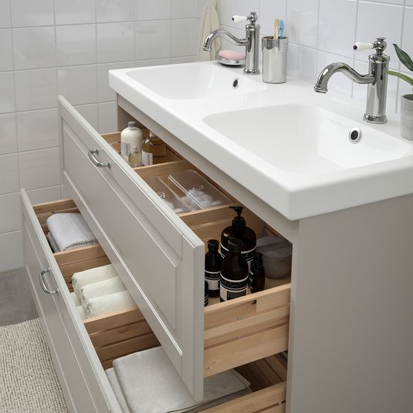 Шкаф для раковины с 2 ящиками, 100x47x58 cm IKEA GODMORGON ГОДМОРГОН 203.876.56 - схема-чертеж с размерами