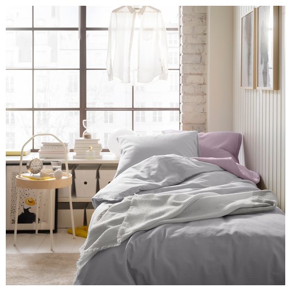 Пододеяльник и 2 наволочки, 240x220, 50x60 см, светло-серый IKEA NATTSVÄRMARE 605.293.19 - фото 6