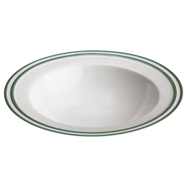 Тарелка глубокая ЭНИГТ, белый с оттенком, зеленый (24 см) - фото 1