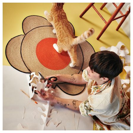 Ковер, в форме цветка неокрашенный IKEA MÄVINN 405.750.48