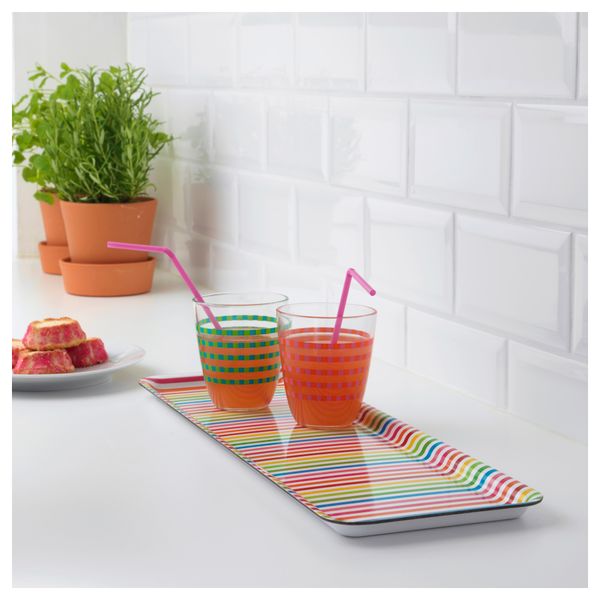 Стакан ПОББИГ, в полоску оранжевый, розовый (23 сл) - схема-чертеж с размерами