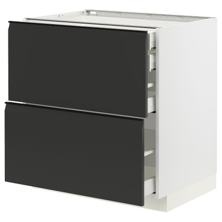 Напольный шкаф 2фасада,2низ, 1 средний, 1 встроенный ящик IKEA METOD МЕТОД, MAXIMERA МАКСИМЕРА 394.939.25