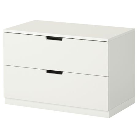 Комод с 2 ящиками НОРДЛИ, белый (80x52 см)