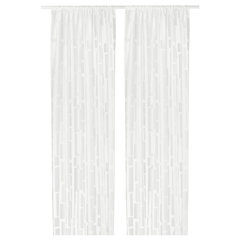 Гардины, 2 шт. СТРАНДРОГ, белый (145x300 см) - фото 1