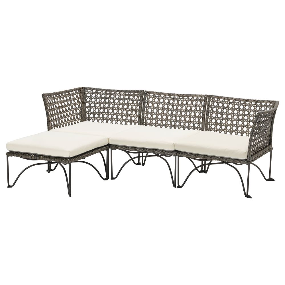 3-местный модульный диван, садовый, темно-серый, Kuddarna бежевый IKEA JUTSTOCKHOLM СТОКГОЛЬМMEN ЮТХОЛЬМЕН 993.851.74 - фото 1