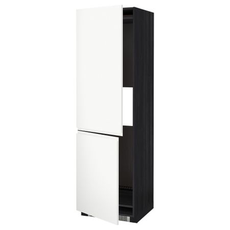 Высокий шкаф для холодильника или морозильник МЕТОД, черный, Воксторп белый