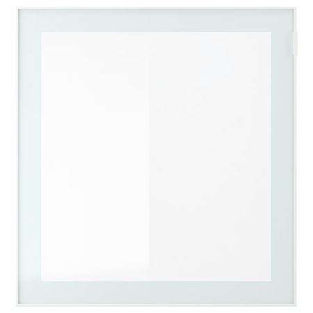 GLASSVIK Стеклянная дверь - белый/светло-зеленый матовое стекло 60x64 см