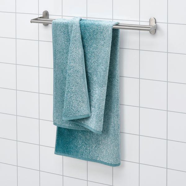 Банное полотенце, 70x140 см, белый, бирюзовый IKEA NYCKELN НЮККЕЛЬН 804.943.14 - схема-чертеж с размерами