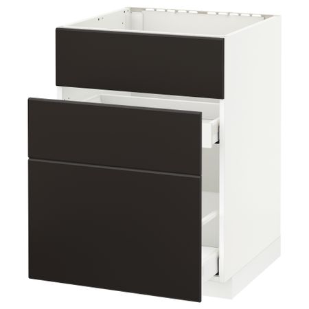 Напольный шкаф под мойку + 3 фронтальных панель, 2 ящика, 60x60 cm IKEA METOD МЕТОД, MAXIMERA МАКСИМЕРА 992.119.18