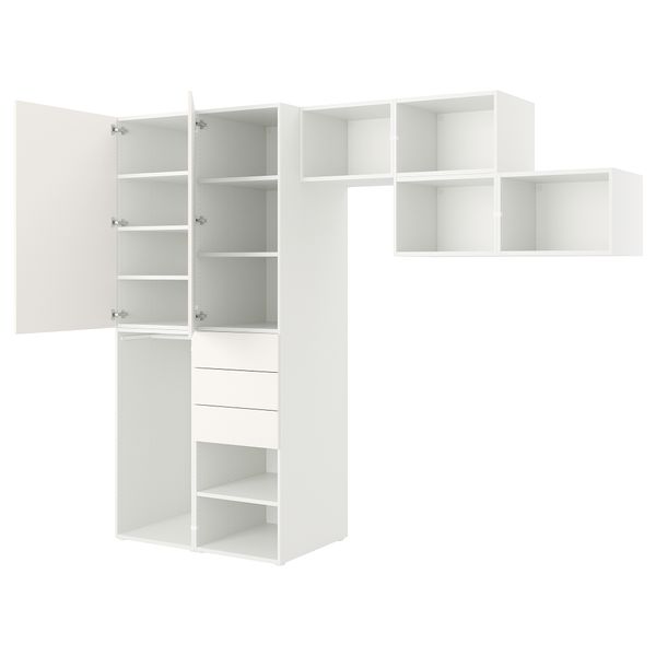 Гардероб 2-дверный + 3 ящика, белый, ФОННЕС белый, 300x57x241 см IKEA PLATSA ПЛАТСАA ПЛАТСА 294.253.57 - фото 2