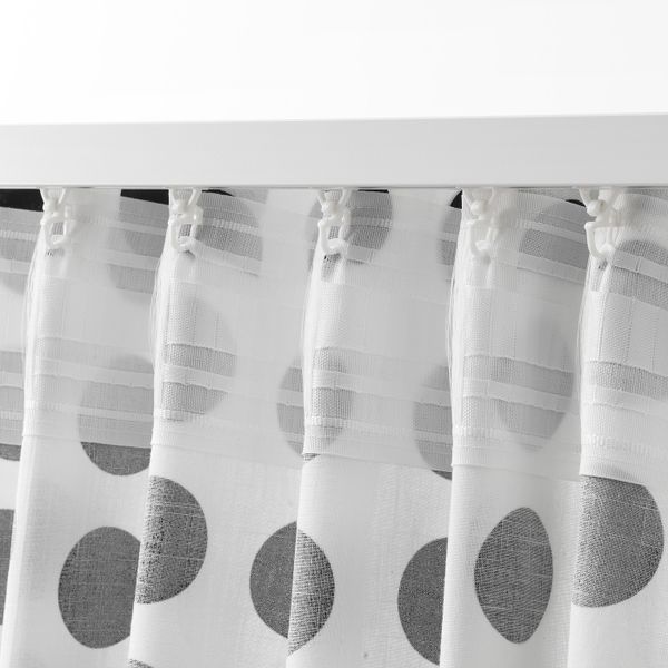 Гардины, 1 пара, белый, черный 145x300 см IKEA КЛАРАСТИНА 804.437.01 - фото 3