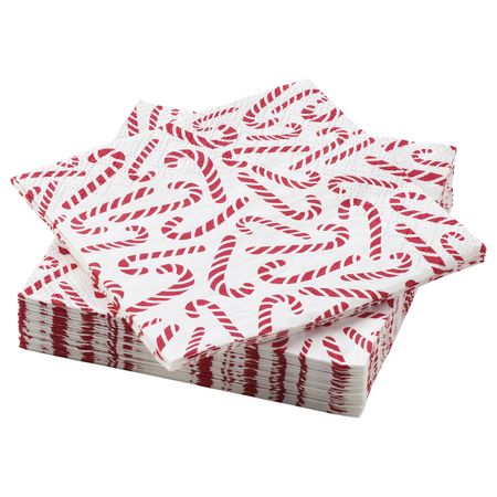 Салфетка бумажная, с рисунком, карамельная трость, 24x24 см IKEA ВИНТЕРФЕСТ 404.328.32