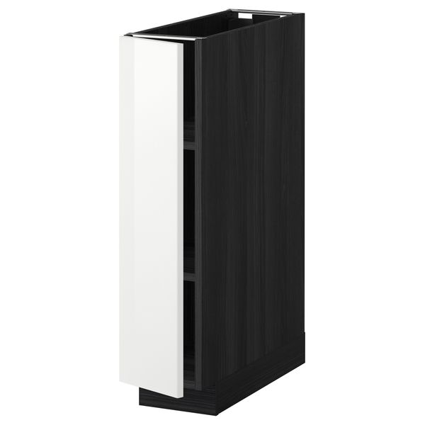 Напольный шкаф с полками МЕТОД, черный, Рингульт белый (20x60 см) - схема-чертеж с размерами