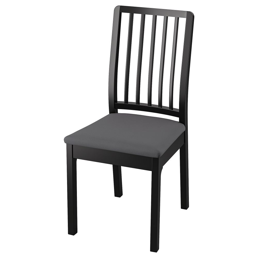 Стул, черный, Hakebo темно-серый IKEA EKEDALEN ЛЕН ЭКЕДАЛЕН 494.293.78 - фото 1