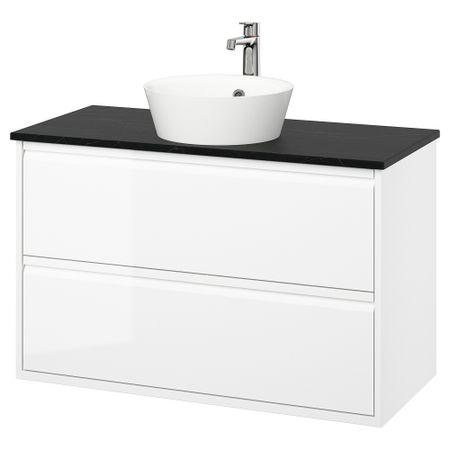 Шкаф с ящиками, раковина, смеситель IKEA KATTEVIK КАТТЕВИК, ÄNGSJÖN 295.215.80
