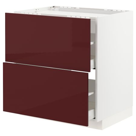 Напольный шкаф, 2 фронтальных панели, 2 ящика, 80x60 cm IKEA METOD МЕТОД, MAXIMERA МАКСИМЕРА 193.272.77