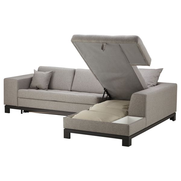 Угловой диван-кров c модулем для хран, пр НОГЕРСУНД, Толлэби серо-коричневый - схема-чертеж с размерами