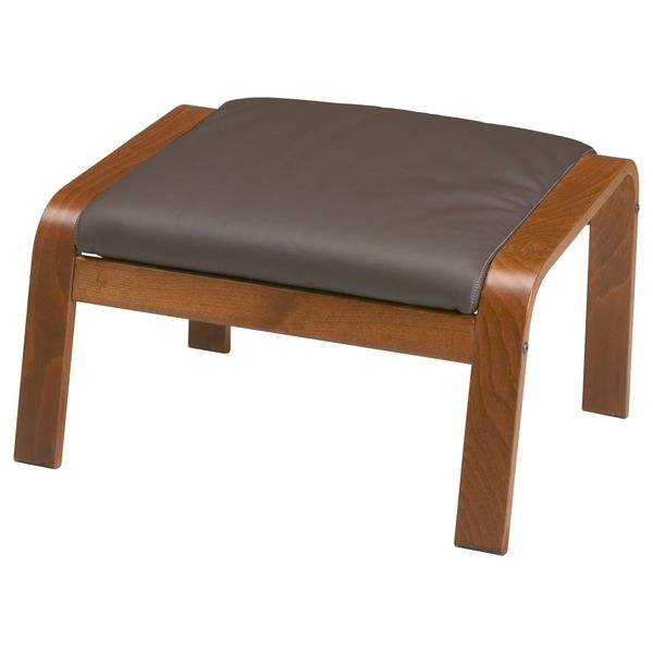Табурет для ног ПОЭНГ, классический коричневый, Робуст Глосе темно-коричневый - фото 1