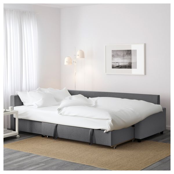 Диван-кровать угловой ФРИХЕТЭН, Шифтебу темно-серый - фото 5