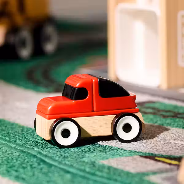 LILLABO Набор машинок, 4 предм. - спорткар/школьный автобус грузовик/полицейская машина/разноцветный - фото 4