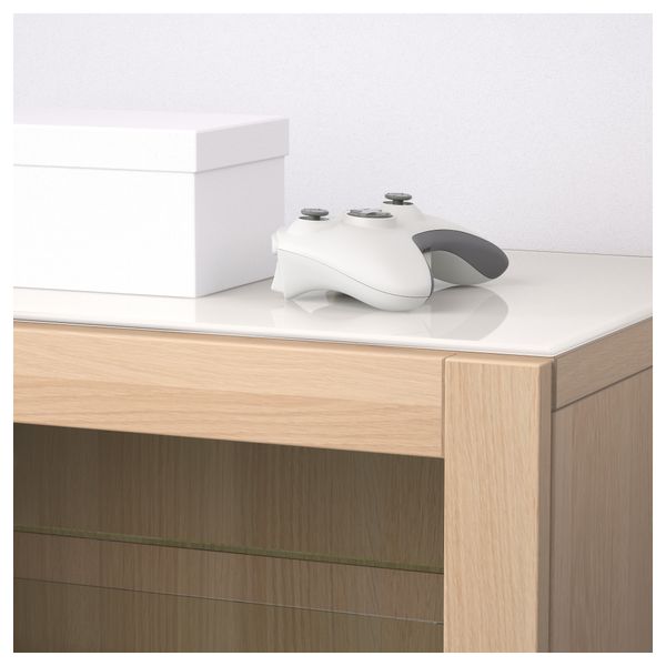 Шкаф для ТВ, комбинированный, стекляные дверцы БЕСТО, Лаппвикен, Синдвик под беленый дуб, прозрачное стелко (240x40x230 см) - фото 5