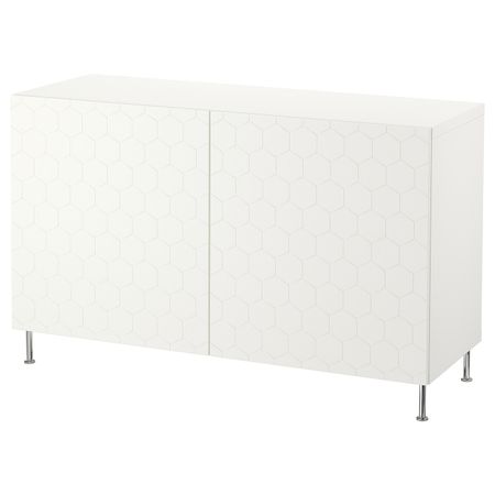 Комбинация для хранения с дверцами, белый/вассвик/сталларп белый 120x40x74 см IKEA БЕСТО 692.666.29