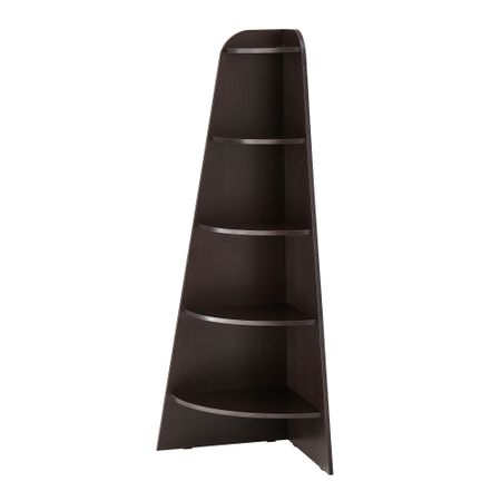 Стеллаж угловой ВАРБИ, черно-коричневый (53x155 см)