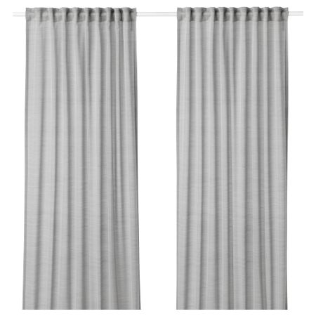 Гардины, 2 шт., серый, 145x300 см IKEA HILJA ХИЛЬЯ 903.907.35