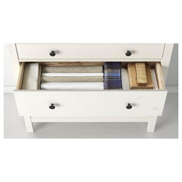 Шкаф-витрина с 3 ящиками ХЕМНЭС, белая морилка (90x197 см) - фото 4