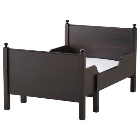 Раздвижная кровать ЛЕКСВИК, черно-коричневый (80x200 см)