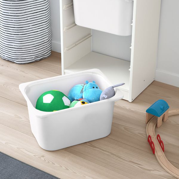 Комбинация для/хранения+контейнеры, белый/розовый белый 46x30x94 см IKEA TROFAST ТРУФАСТ 393.383.74 - схема-чертеж с размерами